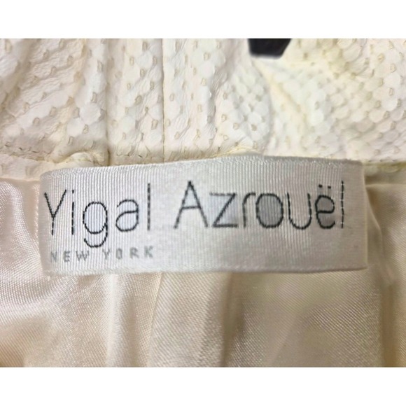 Yigal Azrouël Pants - Yigal Azrouël 100% Lamb Leather Croc-Embossed Pants - Winter White - Size 2